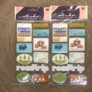2 Pkgs Sticko Travel Sign Stickers